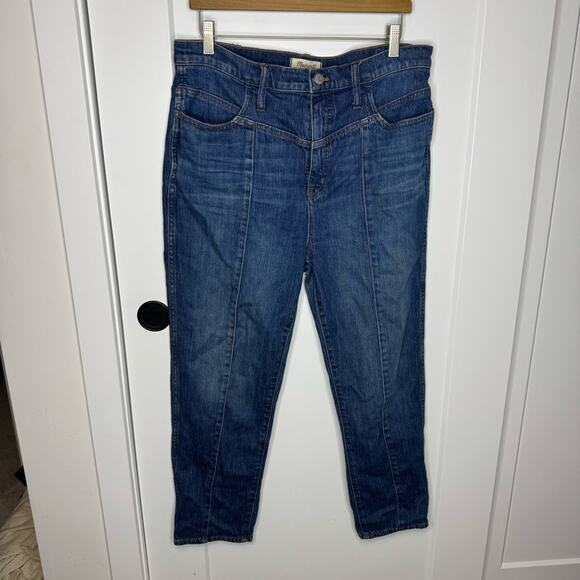 Madewell Classic Straight Jean Front Seam High Rise Bandry Dark Wash Size 31 - Picture 2 of 8